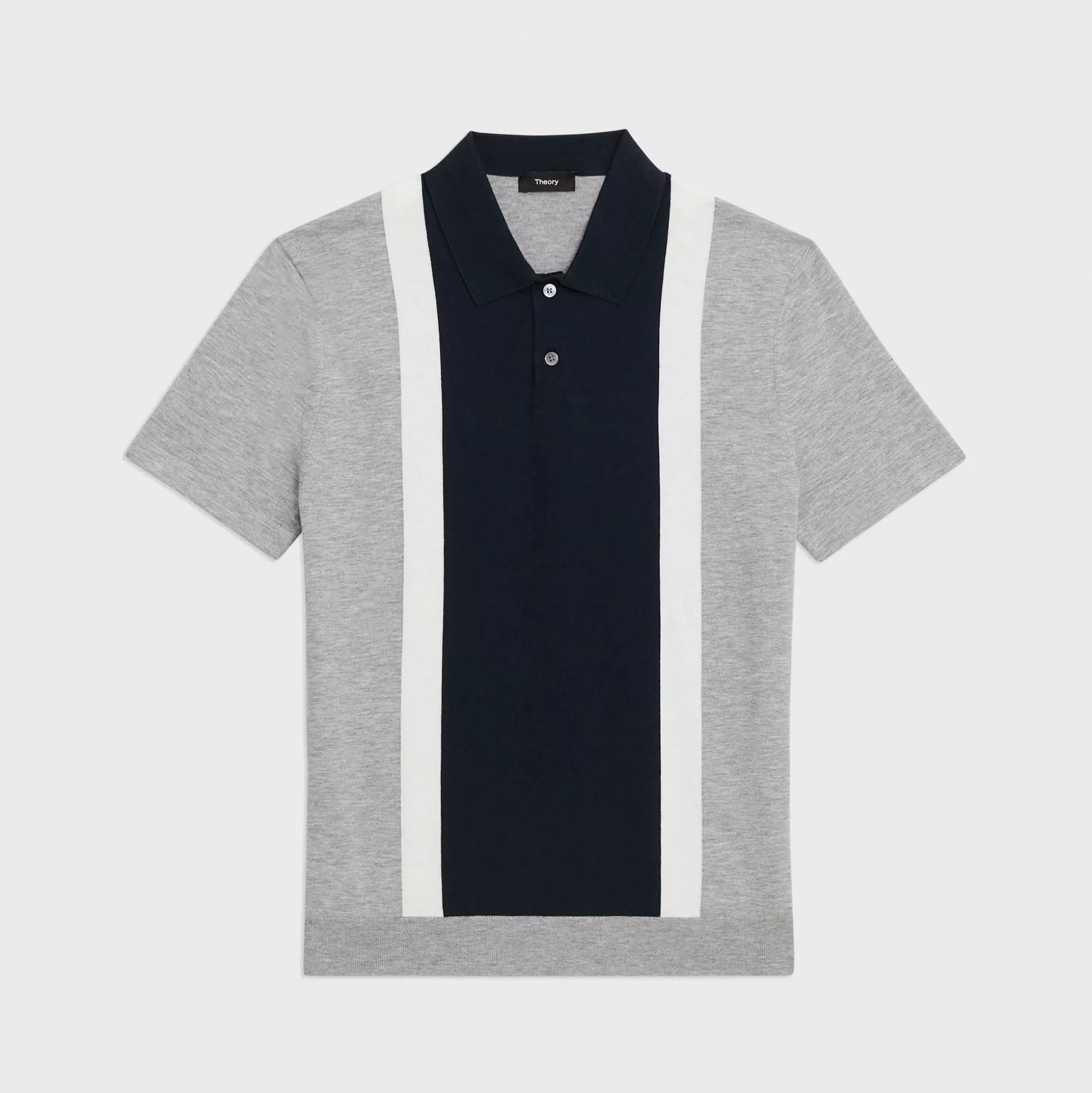 Theory Colorblock Polo Shirt In Light Bilen-Men T-shirts + Polos | Sweaters + Cardigans
