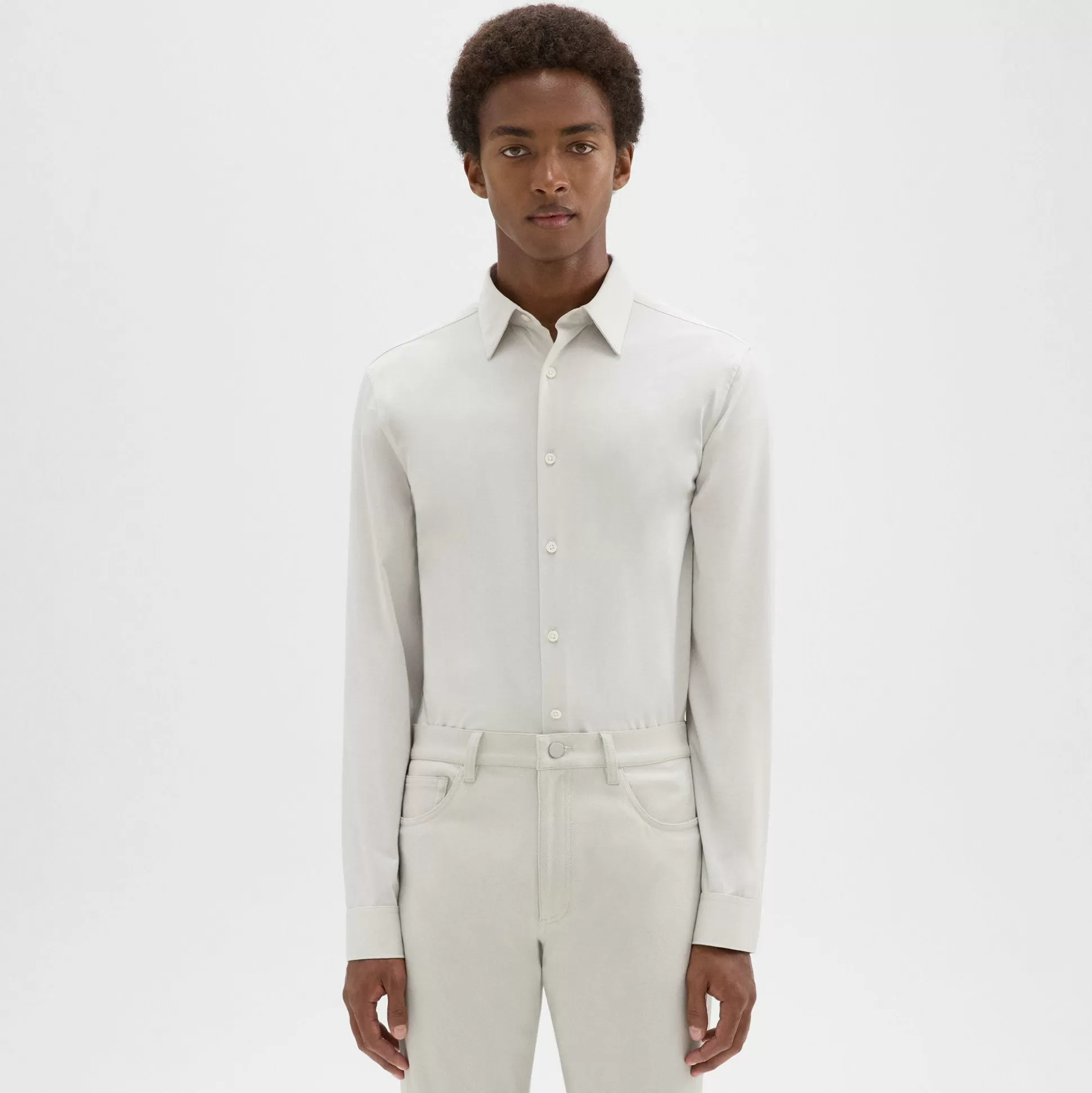 Theory Sylvain Shirt In Structure Knit-Men Shirts